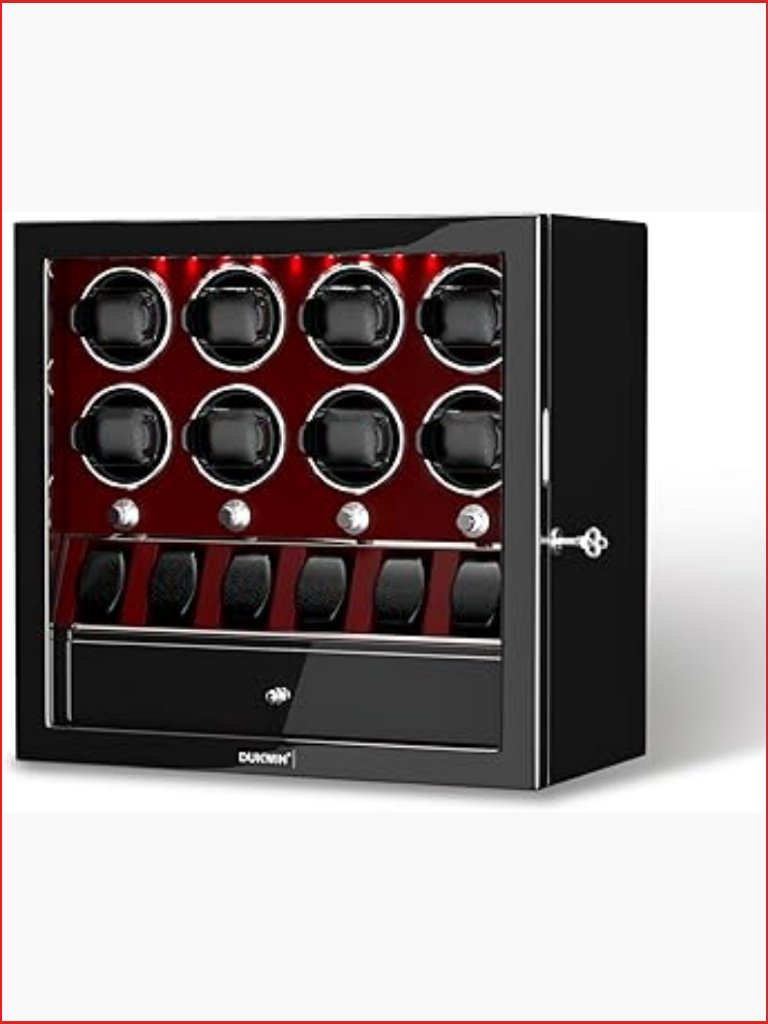 Lockable Watch Winder For 468 Automatic Watches Super Quiet Motor Jewelry